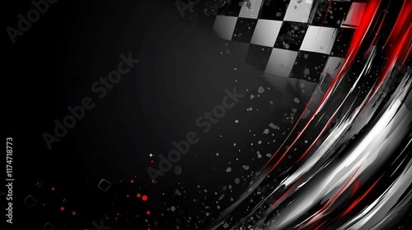 Fototapeta Abstract racing background with checkered flag. (1)