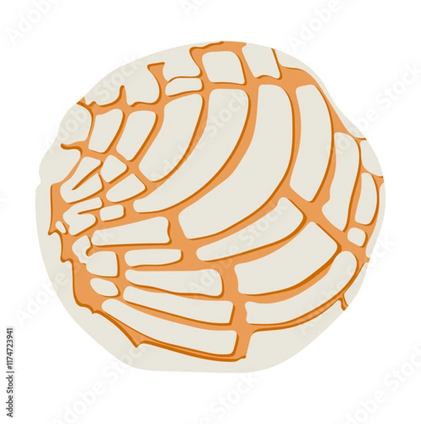 Obraz Concha Mexican Bread Illustration Isolated on White Background