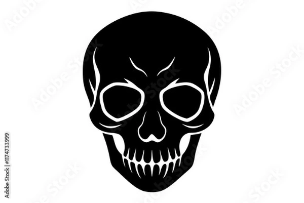 Fototapeta Skull Silhouette Illustration for Artistic and Scary Designs
