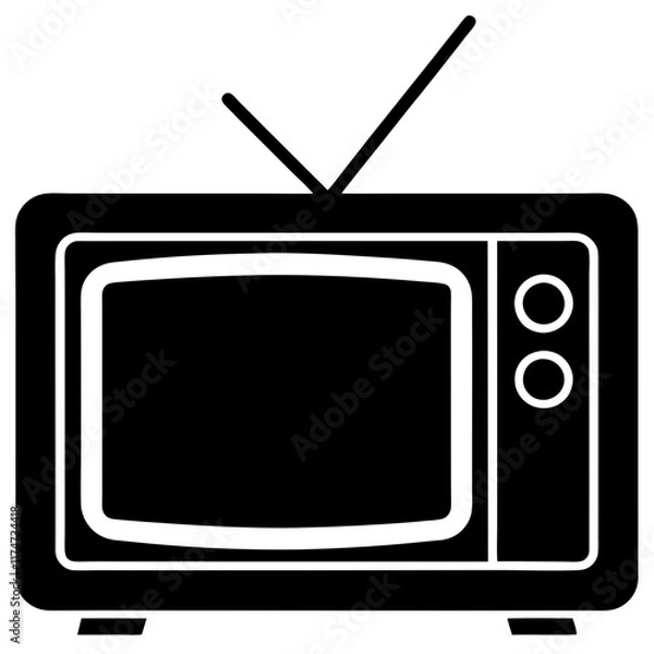Fototapeta Simple and Minimalist Television Icon Silhouette Perfect for Any Design
