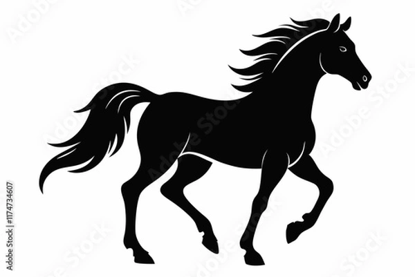 Fototapeta Elegant Horse Icon Silhouette Illustration Perfect for Logos Art and Graphic Design Projects
