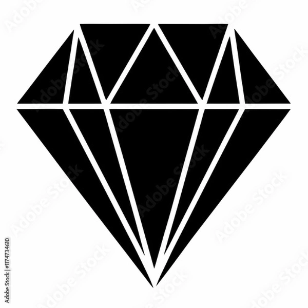 Fototapeta Elegant Diamond Icon Silhouette Design Perfect for Minimalist Projects
