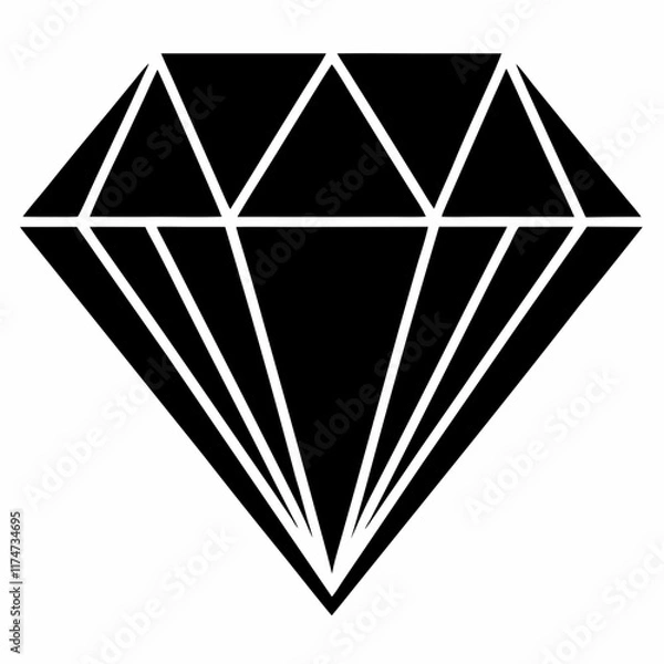 Fototapeta Elegant Diamond Icon Silhouette Design Perfect for Minimalist Projects
