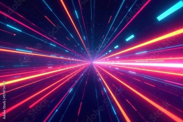 Obraz Abstract radial speed lines, vibrant vector background, glowing, radial, power