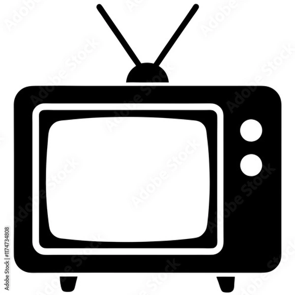 Fototapeta Simple and Minimalist Television Icon Silhouette Perfect for Any Design
