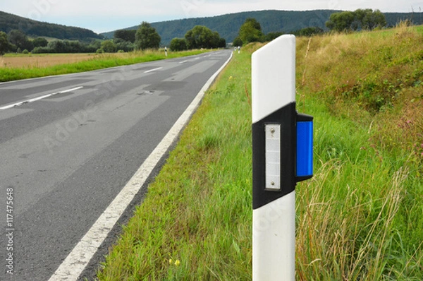 Obraz Leitpfosten und Wildreflektor