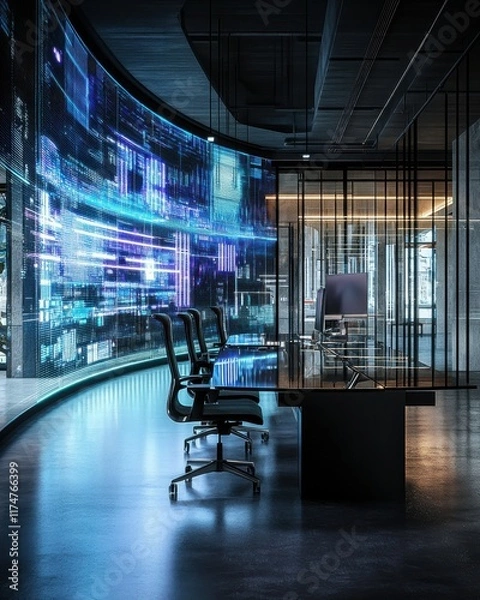 Obraz A futuristic and innovative approach to digital technology in office environments featuring advanced designs