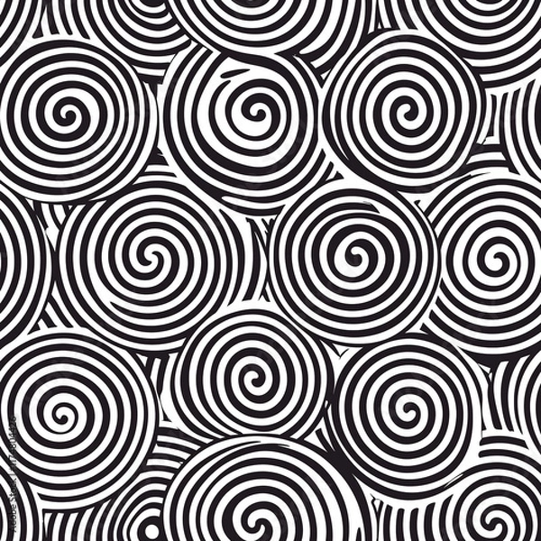 Fototapeta Irregular hand-drawn lines seamless pattern design abstract art monochrome color scheme creative background artistic viewpoint