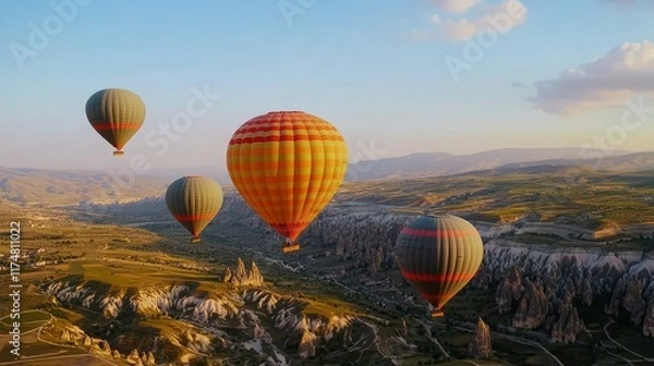 Fototapeta Suspended in serenity, it feels like a dream floating among the clouds.