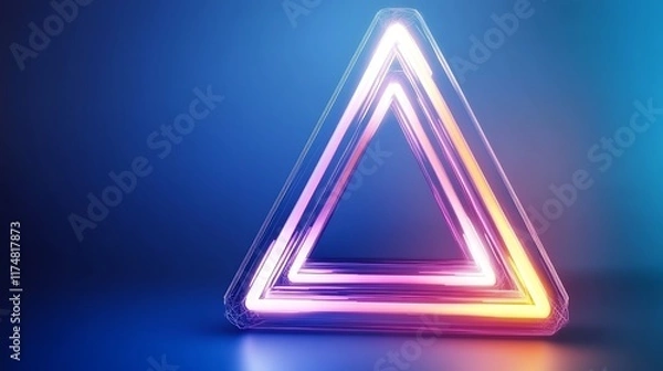 Fototapeta Neon Triangle Light Abstract Art Design