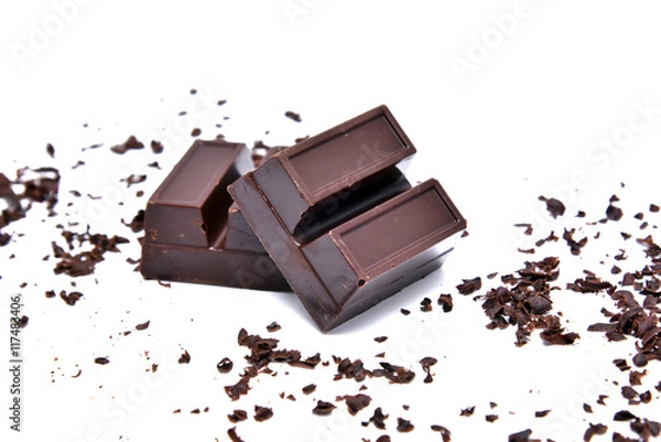 Fototapeta Chocolate chunks isolated