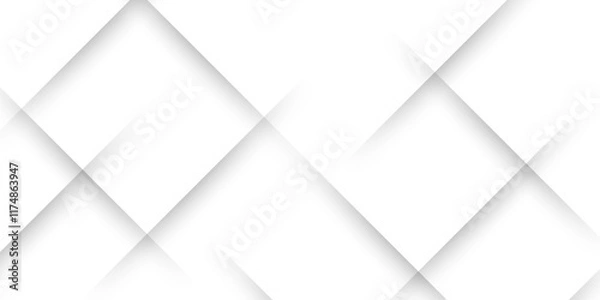 Fototapeta Abstract background with lines White background with diamond and triangle shapes layered in modern abstract pattern design. design for brochure, website, flyer. Geometric wallpaper for certificate.