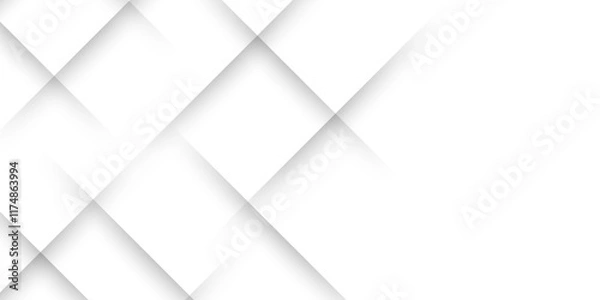 Obraz Abstract background with lines White background with diamond and triangle shapes layered in modern abstract pattern design. design for brochure, website, flyer. Geometric wallpaper for certificate.