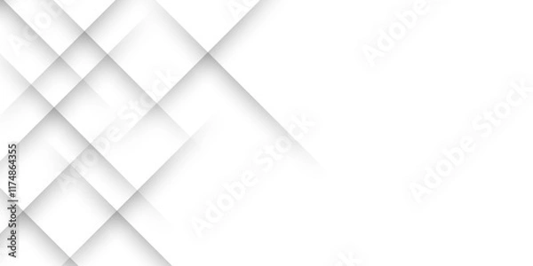 Obraz Abstract background with lines White background with diamond and triangle shapes layered in modern abstract pattern design. design for brochure, website, flyer. Geometric wallpaper for certificate.