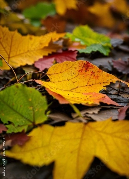 Obraz autumn leaves on the ground