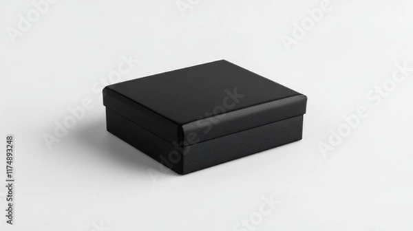 Fototapeta Elegant Black Gift Box Mockup: A perfect blank canvas for your design showcasing luxurious packaging.