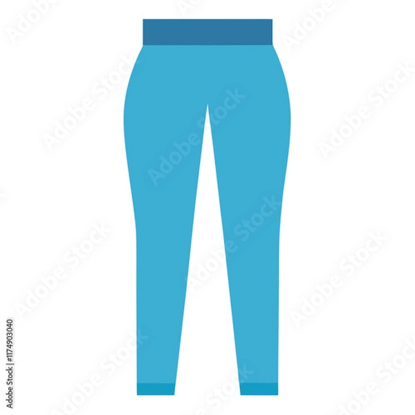 Fototapeta Blue Leggings with Simple Waistband Design, Vector illustration of plain blue leggings featuring a minimalistic waistband and sleek design, perfect for casual wear and activewear concepts. 
