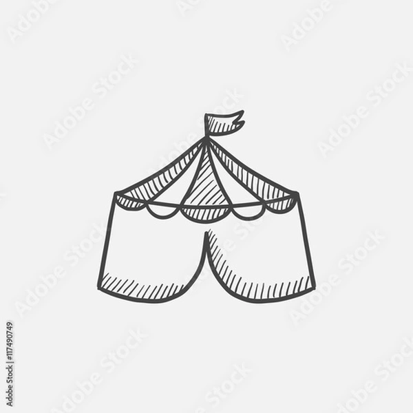 Obraz Circus tent sketch icon.