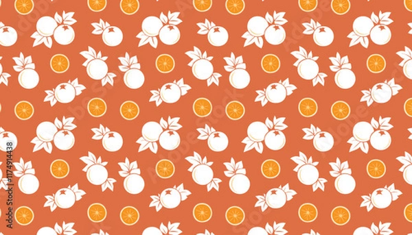 Fototapeta Seamless pattern with minneola. Vector illustration for your design.