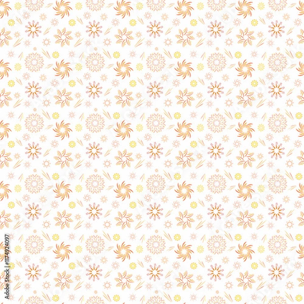 Fototapeta beautiful abstract, colored background with flower shapes and spirals