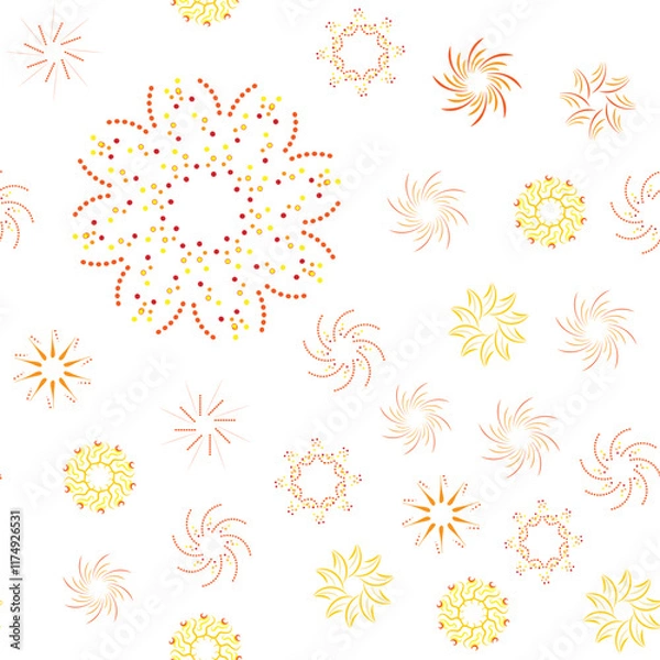 Fototapeta beautiful abstract, colored background with flower shapes and spirals