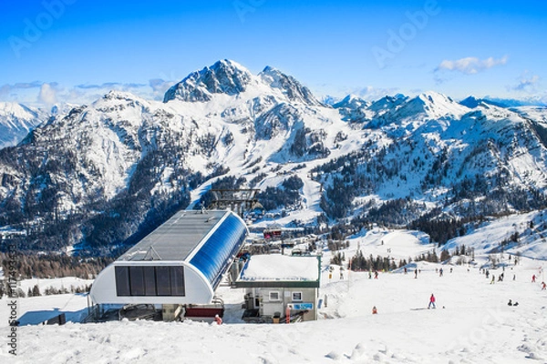 Fototapeta Mountain ski resort Nassfeld, Austria.