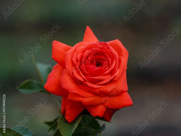 Fototapeta Kordes rosa Salita is blooms in garden. Growing roses in the garden.