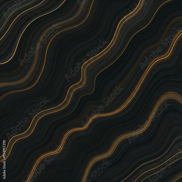Fototapeta A luxurious, dark marble texture with gold veins running through it, giving an elegant and sophisticated vibe.