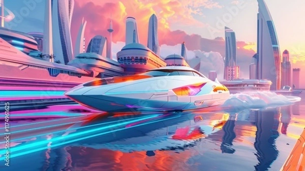Fototapeta Explore a cutting-edge vision for the future of boating.