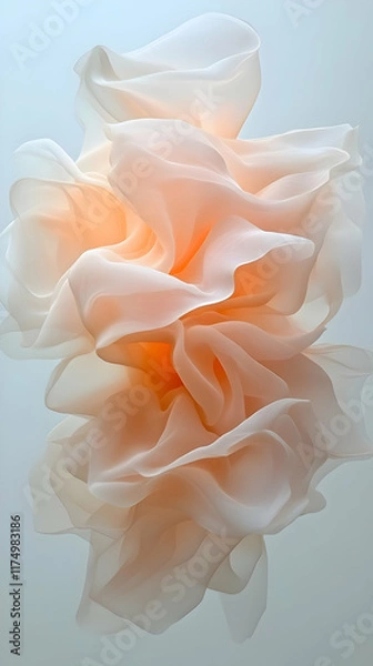 Fototapeta Abstract Peach Fabric Drape Illustration