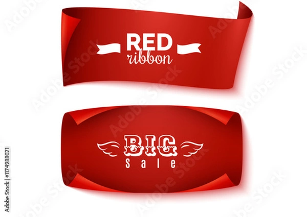 Obraz Red Paper Banner Set