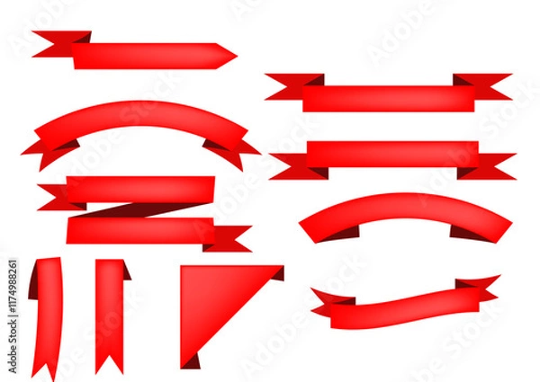 Fototapeta Red ribbons collection