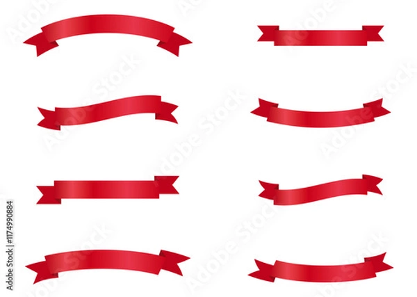 Obraz Red ribbons collection