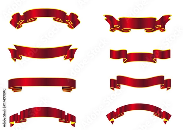 Obraz Red ribbons collection