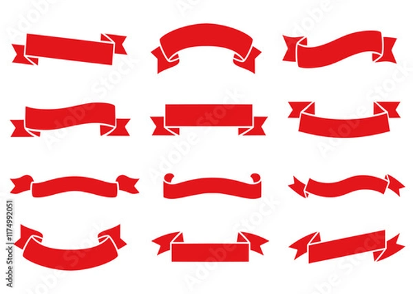 Obraz Red ribbons collection