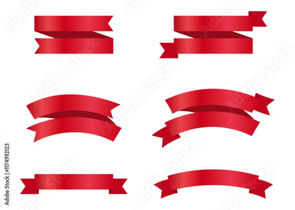 Obraz Red ribbons collection