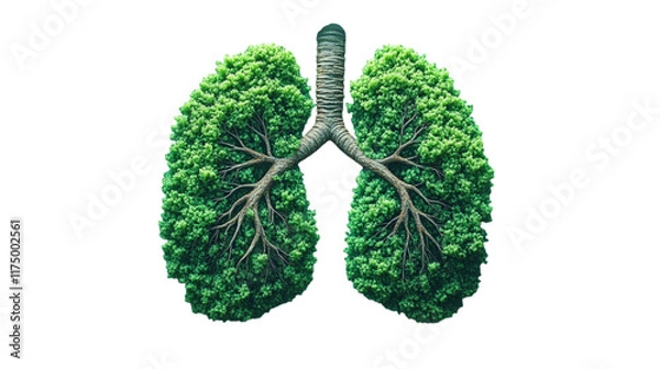 Fototapeta  Lungs with Green Plants and Herbs as a Symbol of Nature Creating Oxygen
