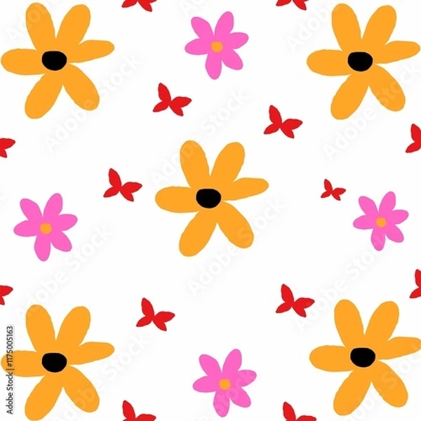 Fototapeta seamless background with flowers