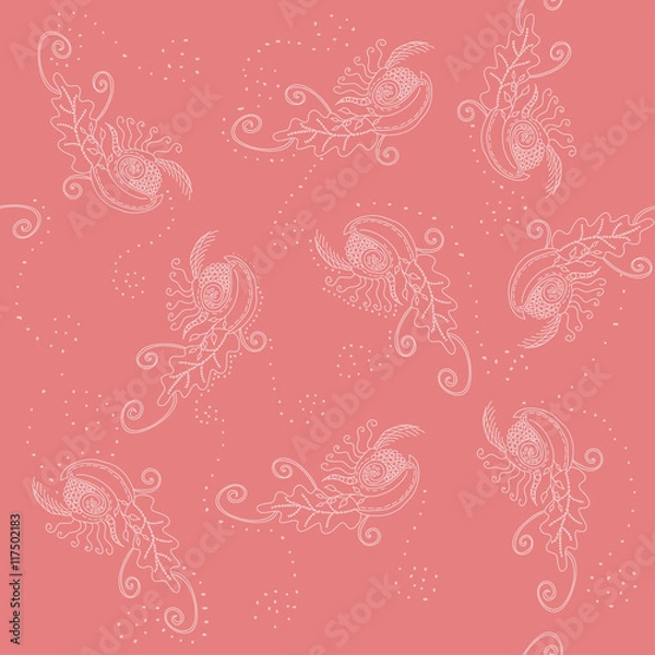 Obraz Seamless vector floral pattern on pink background