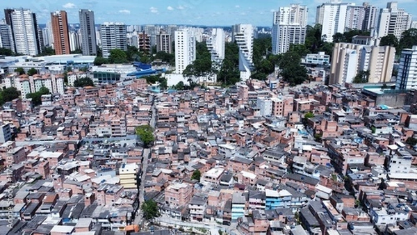 Fototapeta December 25, 2024 social inequality in Brazil. community of Paraisópolis, São Paulo