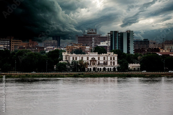 Fototapeta Sudan capital Khartoum with the presidential palace from British colonial times