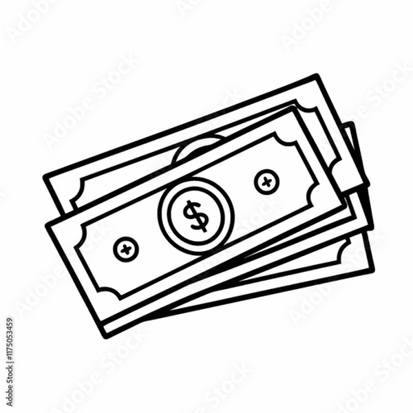 Fototapeta A stack of dollar banknotes is a perfect symbol for money and wealth.