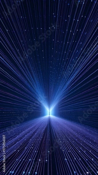 Obraz Technology linear perspective grid poster background