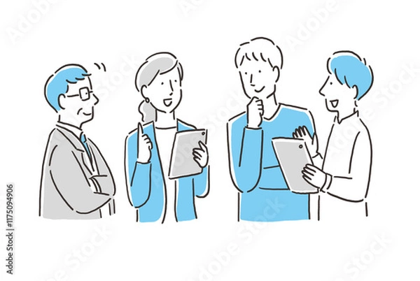 Obraz ミーティングをするビジネスパーソンのイラスト素材