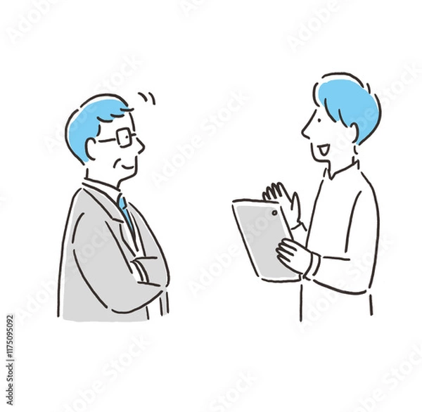 Obraz ミーティングをするビジネスパーソンのイラスト素材