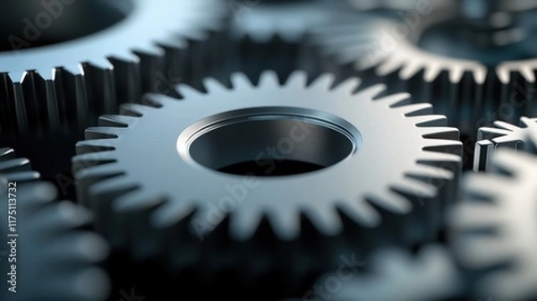 Fototapeta Close up of machine cogwheel