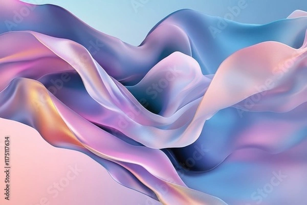 Fototapeta Colorful Abstract Background with Smooth Gradient Waves in Purple, Blue, and Pink – Soft Glow and Flowing Design