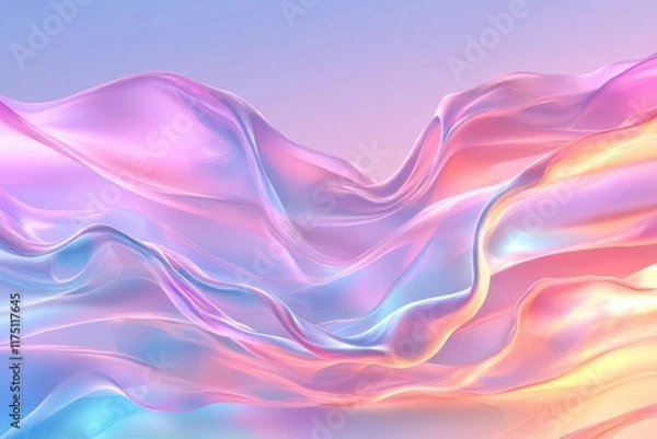 Fototapeta Colorful Abstract Background with Smooth Gradient Waves in Purple, Blue, and Pink – Soft Glow and Flowing Design