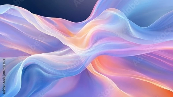 Fototapeta Colorful Abstract Background with Smooth Gradient Waves in Purple, Blue, and Pink – Soft Glow and Flowing Design