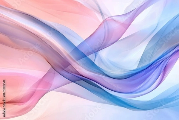 Fototapeta Colorful Abstract Background with Smooth Gradient Waves in Purple, Blue, and Pink – Soft Glow and Flowing Design